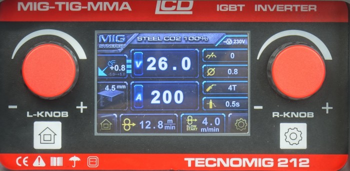 Półautomat spawalniczy IDEAL TECNO MIG 212 LCD MIG/TIG/MMA SNERGIC VRD ALU - obrazek 6