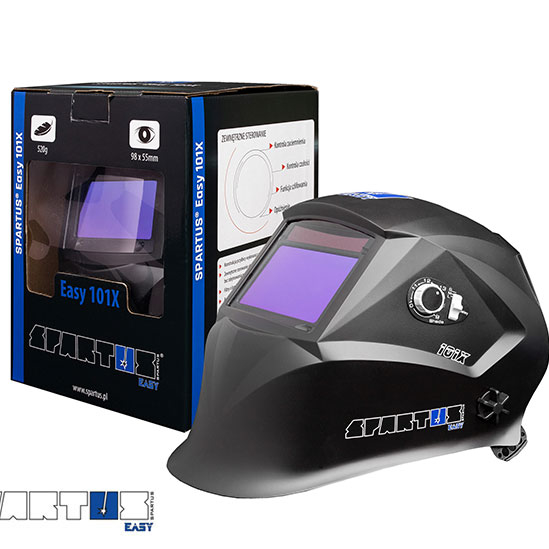 Przyłbica automatyczna SPARTUS® Easy 101X + opaska przeciwpotna WELDAS + 5 szt poliwęglanów ochronnych - obrazek 2