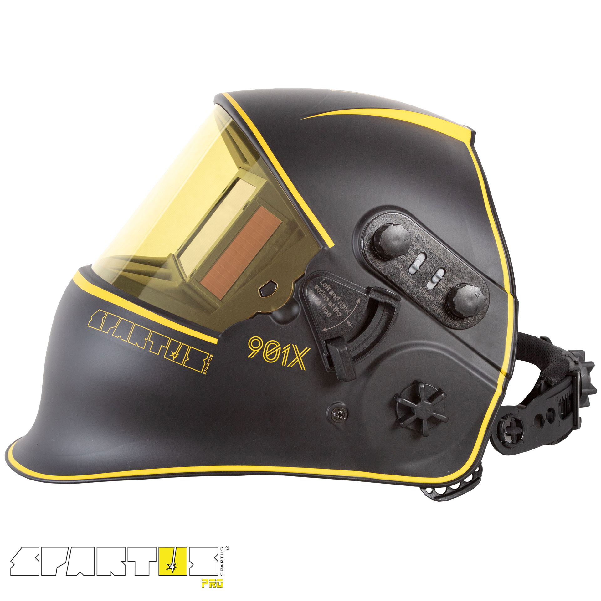 Przyłbica spawalnicza SPARTUS® Pro 901X + opaska przeciwpotna WELDAS - obrazek 4