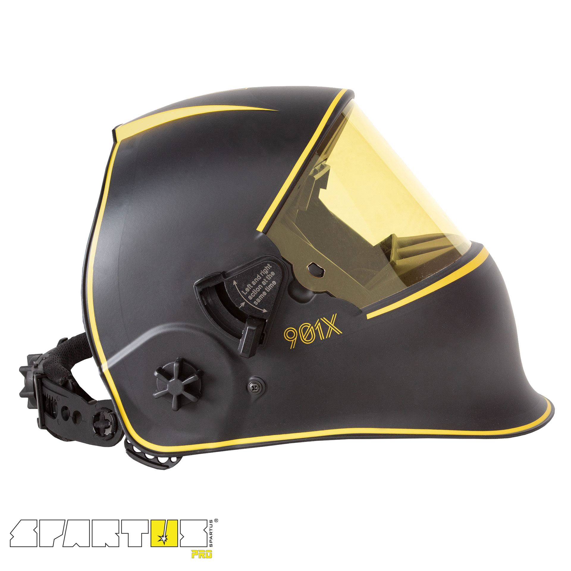 Przyłbica spawalnicza SPARTUS® Pro 901X + opaska przeciwpotna WELDAS - obrazek 5